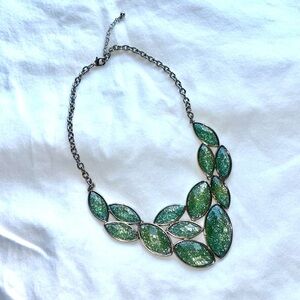 Statement Necklace in mint green and gold tone